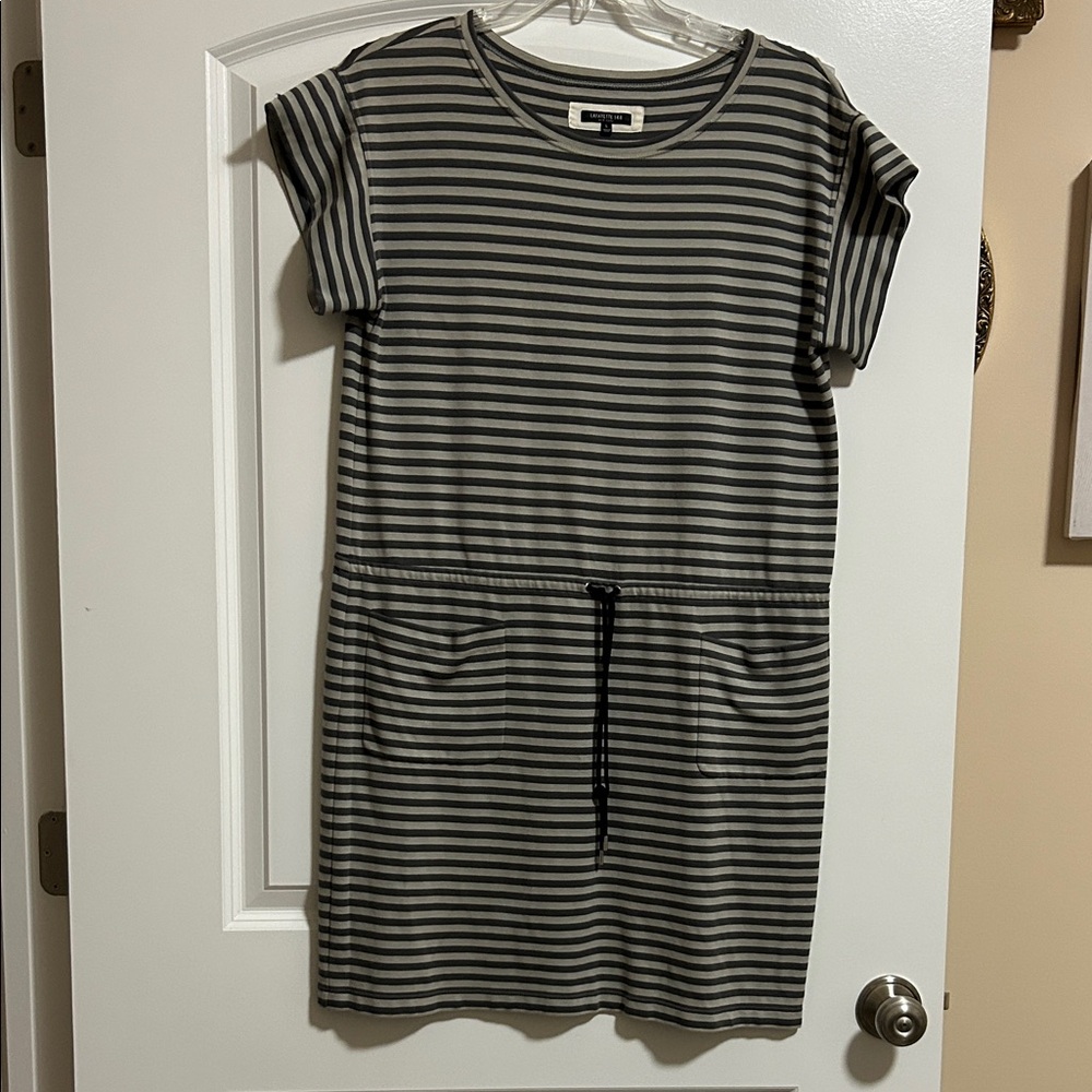 Lafayette 148 New York Gray and Black Striped Top